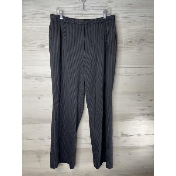 Talbots Pants Womens 16W Navy Pinstripe Classic Fit Wool Silk Blend Dress Career - Picture 1 of 12